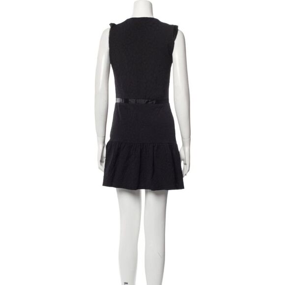 The Kooples Zip Front Jacquard Knit Sleeveless Ruffle Mini Dress Size XS - Picture 3 of 3